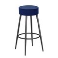 Best Master Furniture Best Master Furniture WY5168 2PC Blue Bar Stools Wyoming Blue Velvet Bar Stool - Set of 2 WY5168 2PC Blue Bar Stools